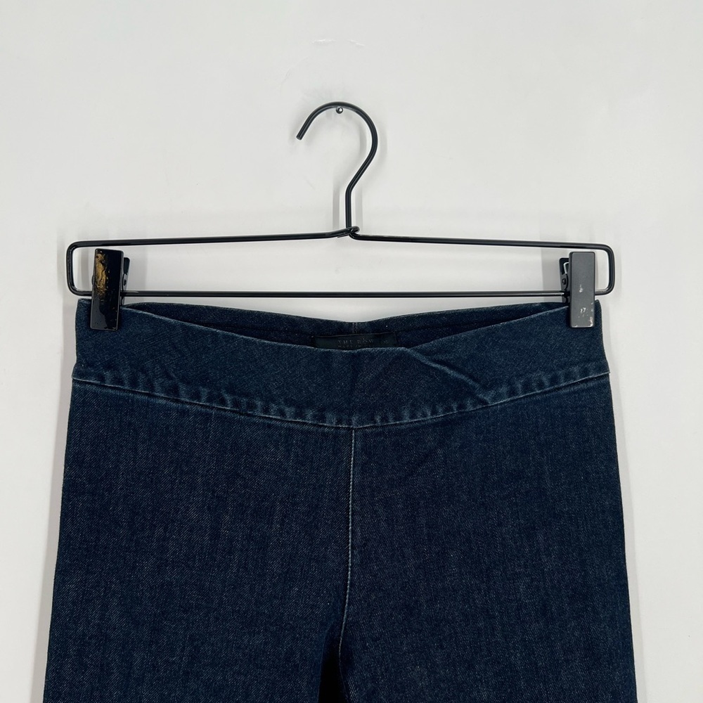 The Row Seeton Dark Blue Stretch Denim Flare Leggings